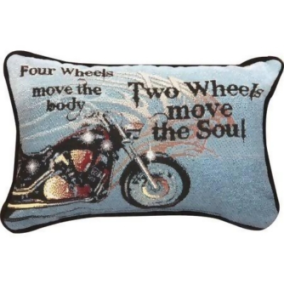 Manual Woodworkers & Weavers TWFWMB 12.5 x 8.5 in. Four Wheels Move the Body Word Lumbar Pillow 
