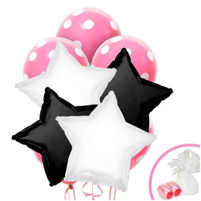 Buyseasons 258706 Balloon Bouquet, Black White & Pink 
