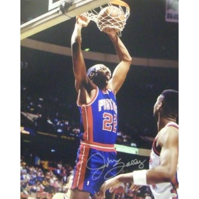 RDB Holdings & Consulting CTBL-014058 8 x 10 in. John Salley Signed Detroit Pistons Blue Jersey Photo 