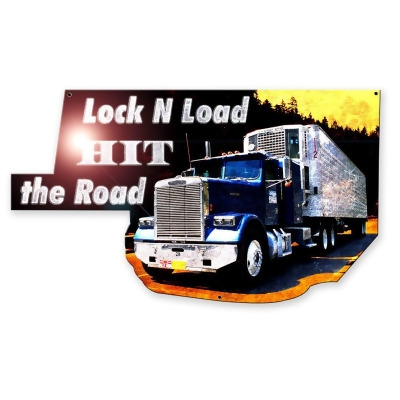 Past Time Signs PS719 20 x 11 in. Lock N Load Hit The Road Plasma Metal Sign 