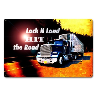 Past Time Signs PTS877 Lock N Load Hit The Road Satin Metal Sign - 12 x 18 in. 