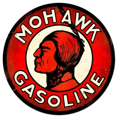 Past Time Signs VXL197 42 x 42 in. Mohawk Gasoline Extra Large Round Metal Sign 