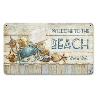 Penny Lane LANE172 14 x 8 in. Welcome to the Beach Satin Sign 