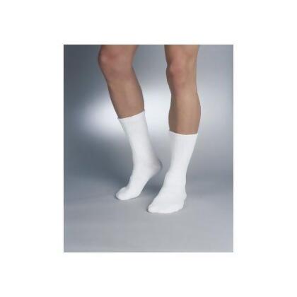 Medicool SILV MWC Silver Knit Medium Crew White Diabetic Socks - Made of 88% breathable cool-cotton yarn! Perfect for people with diabetes and those with foot or leg swelling.  Comfortably fits Medium to Wide shoe widths.  Manufactured with a unique knit top that stays up without binding or leaving marks.  The...