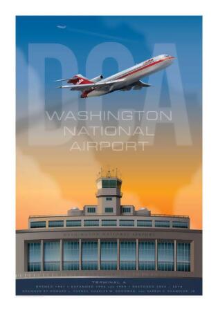 Jet Age Art JA080 DCA Washington National Airport Poster