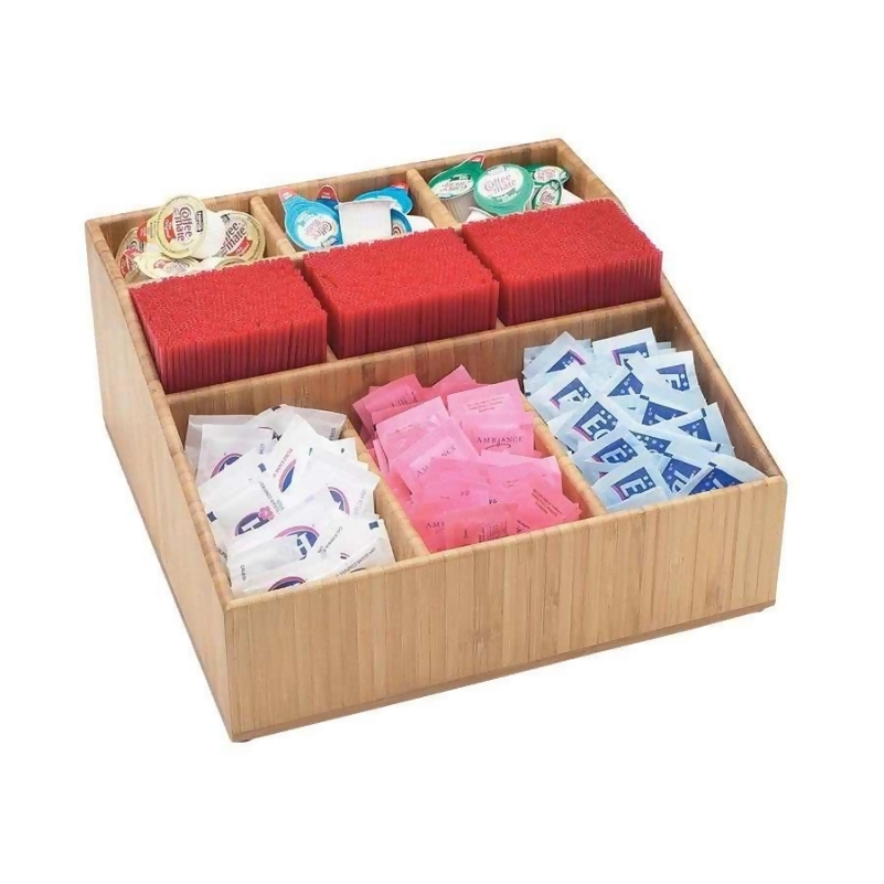 Cal-Mil 1714-96 Midnight Bamboo Coffee Condiment Organizer - 12 x 12 x 5  1/2