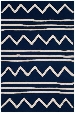 Safavieh SFK907N-4 Safavieh Kids Hand Tufted Rectangle Rug, Navy & Ivory - 4 x 6 ft. 