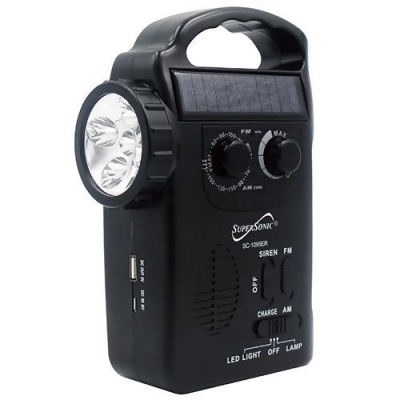 Supersonic SC-1095ER Dynamo Radio with Flashlight 