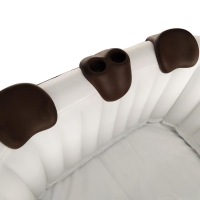 Aleko HTACCBR-UNB Removable Headrest & Drink Holder Set for Inflatable Hot Tub Spa, Brown - 3 Piece 