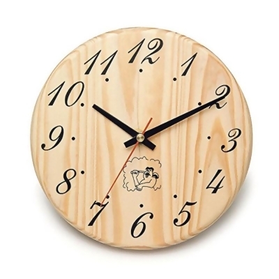 Aleko WJ12-UNB 8 x 8 x 4 in. Sauna Accessory Handcrafted Analog Clock in Pine Wood 