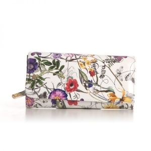 Bravo Handbags Wb47-01 Flower Print Leather Wallet Handbag - Large - All