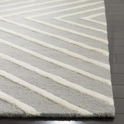 Safavieh SFK920C-5SQ Kids Hand Tufted Square Rug, Grey & Ivory - 5 x 5 ft. 