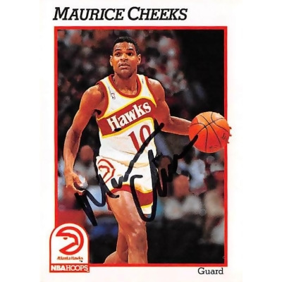 Autograph Warehouse 410187 Maurice Cheeks Autographed Basketball Card Atlanta Hawks 1991 NBA Hoops No.331 
