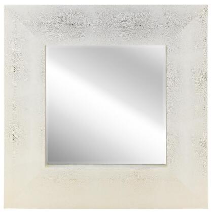 Empire Art Direct ELM-3030-01GW 30 x 30 in. Gold on White Metallic Shagreen Leather Framed Occasional Beveled Mirror 