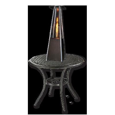 SUNHEAT PHSQGH-TT Contemporary Patio Heater Table Top Square Golden Hammer Finish With Decorative Variable Flame 