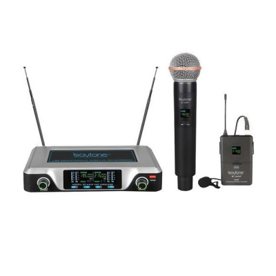Boytone BT-44VP Dual Digital Channel Wireless Microphone with Headset Mic Set System - VHF Fixed Frequency 