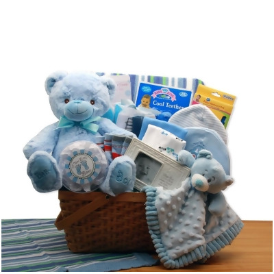 GBDS 890792-B My First Teddy Bear New Baby Gift Basket - Blue 
