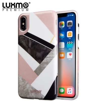 Dream Wireless CSIPXSM-MBC-GMM Luxmo Premium Marblicious Collection Marble Shine Design UV Coated TPU Case for iPhone XS - Geometric Marble 