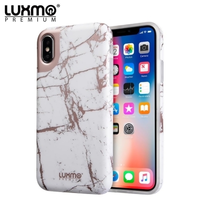Dream Wireless CSIPXSM-MBC-WRM Luxmo Premium Marblicious Collection Marble Shine Design UV Coated TPU Case for iPhone XS - White Rose Marble 