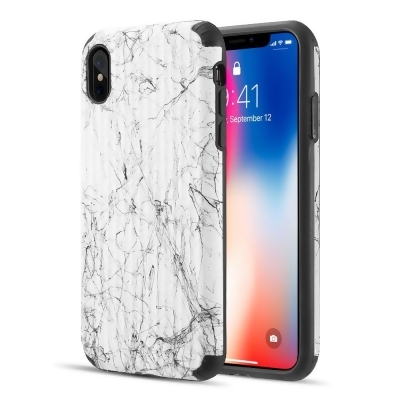 Dream Wireless TCAIPXSM-SPIL-WT The Splash Ink Luggage Hybrid Protection Case for iPhone XS Max Plus - White 