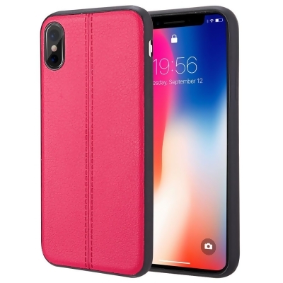Dream Wireless CSIPX-LJK-RD iPhone XS & X Leather Jacket TPU with PU Back Cover Case - Red 