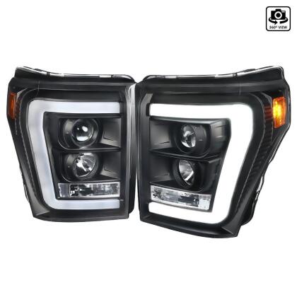 Spec D Tuning 2LHP-F25011JM-TM Projector Head Light for 2011-2016 Ford F-250 F-350, F-450 & F-550 Super Duty - Black