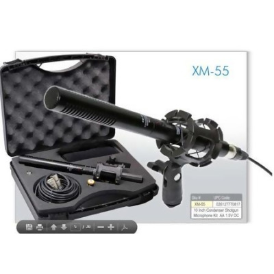 Vidpro VDP-XM-55 11 in. Condenser Shotgun Microphone Kit with Case & Accessories 
