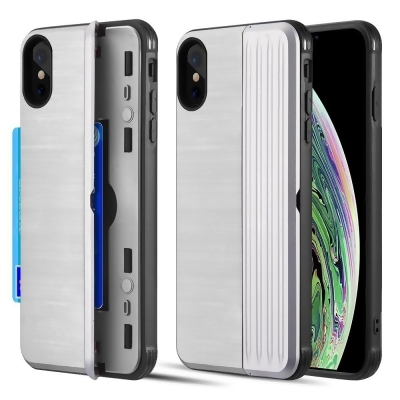 Dream Wireless TCAIPXSM-KARD-SL The Kard Dual Hybrid Case with Card Slot & Magnetic Closure for iPhone XS Max - Silver 