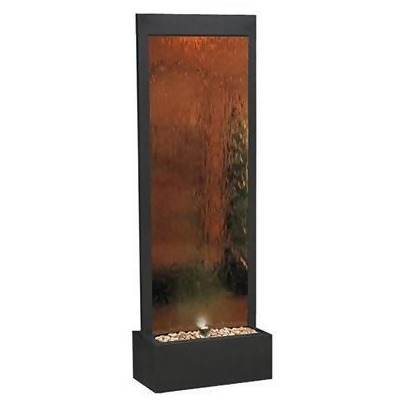 Alpine Corp MLT100 Mirror Waterfall-Bronze with Decorative Stones and Light 