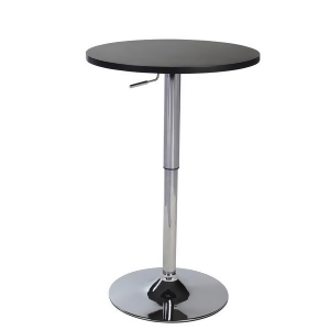 Inroom Furniture Designs Sc-6094-b Wood & Chrome Metal Bar Table - Black - All