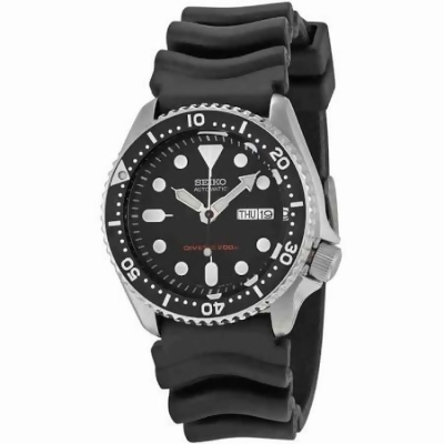 Seiko SKX007K1 Mens Divers Automatic Black Dial Rubber Band Watch 