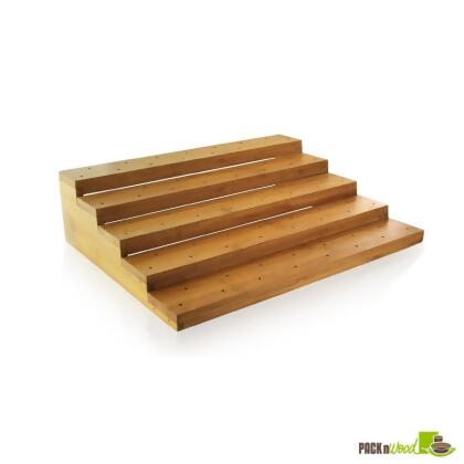 Packnwood 210SAMBRO75 Flights Bamboo Multi Level Pick Holder with 75 Holes - 14.2 x 12 x 3.75 in. 