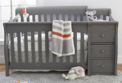 Sorelle 1105-WG Princeton Elite Crib & Changer, Weathered Grey - 72 x 35 x 43 in.
