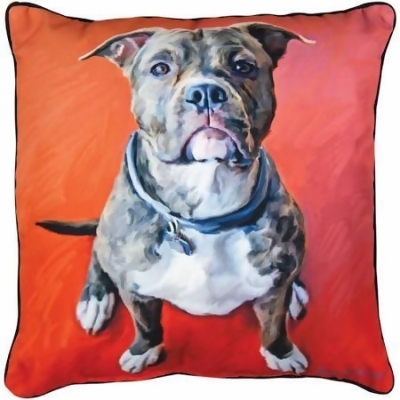Manual Woodworkers & Weavers SLKRYS 18 in. Kratos at Your Service Terrier Portrait Pillow 