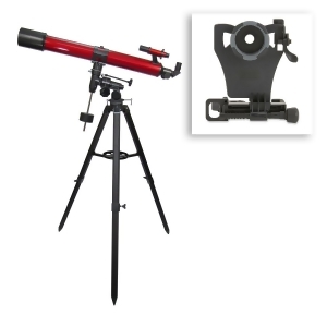 Carson Rp-400sp 50-100x 90mm Red Planet Series Refractor Telescope with Universal Smartphone Digiscoping Adapter for Astronomy - All