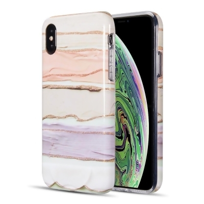 Dream Wireless CSIPXSM-ATS-PBL The Artistry Collection Full Coverage IMD Marble TPU Case with Glitter for iPhone XS Max - Pastel Bliss 