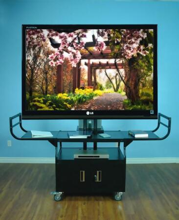VTI Manufacturing 10400 80 in. Large Flat Panel LCD TV Cabinet Cart Monitor