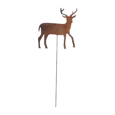 Village Wrought Iron RGS-3 Deer Rusted Garden Stake 