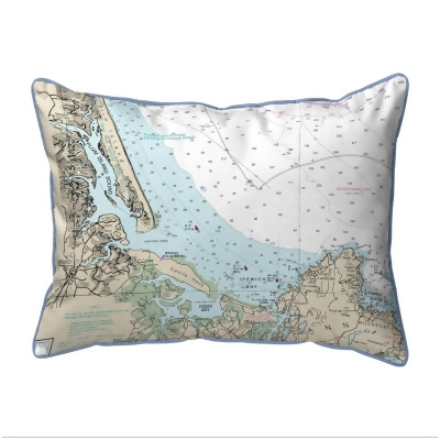 Betsy Drake HJ13278PI 16 x 20 in. Plum Island Sound, MA Nautical Map Large Corded Indoor & Outdoor Pillow 