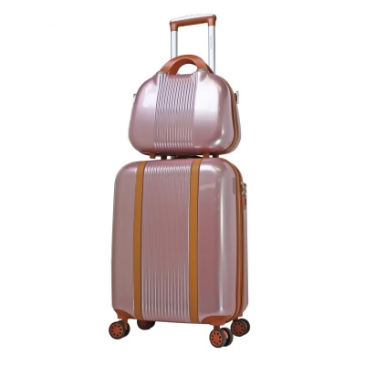 World Traveler WT8277-2-ROSE GOLD 2 Piece Classique Lightweight Spinner Luggage Set - Rose Gold 