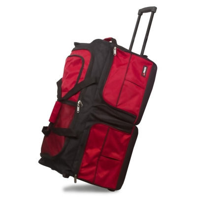 Hipack 25PRD28SB-RED 28 in. Heavy Duty Rolling Duffle Bag - Red 