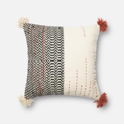 Loloi Rugs PSETP0227BLIVPIL3 22 x 22 in. Decorative Poly Filled Pillow with Cover, Black & Ivory 