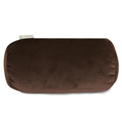 Majestic Home 85907262007 18.5 x 8 in. Chocolate Velvet Round Bolster Pillow 