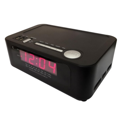 Sonnet Industries R-1212 Wireless Charging Clock Radio with 2 USB Charging Ports 