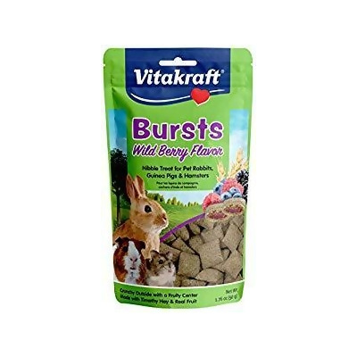 Vitakraft Sun Seed 512019 1.76 oz Bursts Wild Berry Flavor Treats for Rabbits, Guinea Pigs & Hamsters 