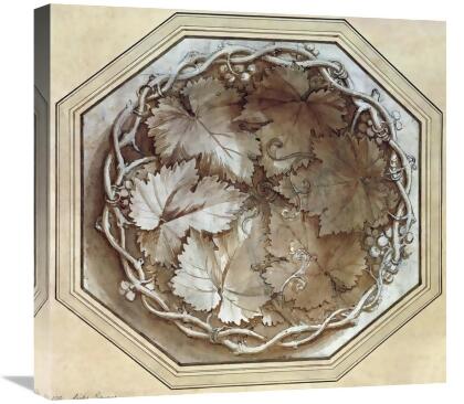 Global Gallery GCS-267181-22-142 22 in. Design for a Fruit Bowl Art Print - Giulio Il Romano 