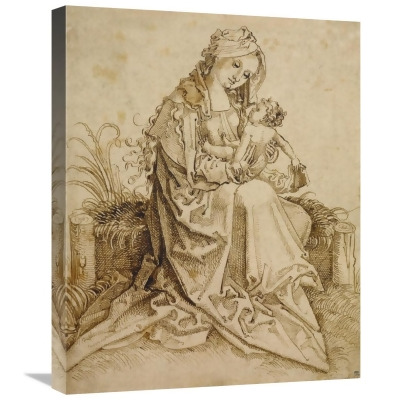 Global Gallery GCS-456113-2024-142 20 x 24 in. The Virgin & Child on a Grassy Bench Art Print - Unknown 