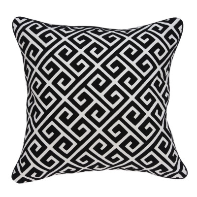 Parkland Collection PILA11002P Cameo Black & White Square Transitional Pillow Cover with Poly Insert - 20 x 20 x 7 in. 