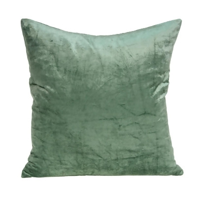 Parkland Collection PILE11214P Charlotte Green Square Transitional Pillow Cover with Poly Insert - 22 x 22 x 7 in. 