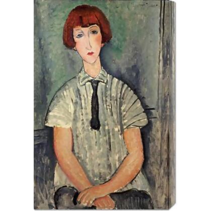 Bentley Global Arts dba American Walls GCS-265175-30-142 Amedeo Modigliani 'Young Girl In a Striped Shirt' Stretched Canvas 